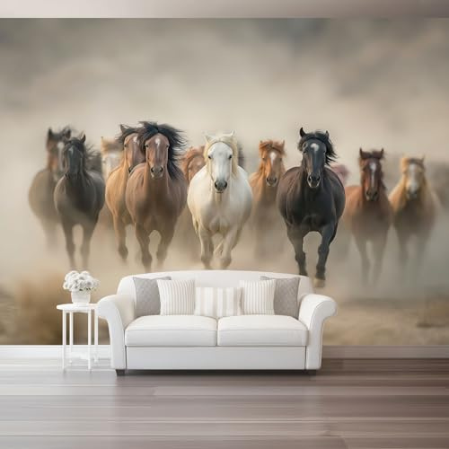Papel Pintado Pared 3D Papel Tapiz Animal Marrón Caballo Crin Fotomurales 3D Tv Fondo Pared Dormitorio Murales Papel Tapiz Moderno