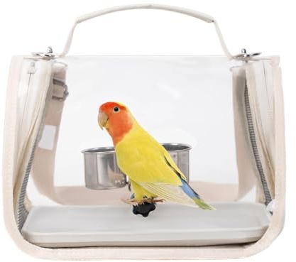 Gabbia di viaggio per uccelli,Borsa da Trasporto per con Posatoio - Borsa Trasportino Parrocchetto,Per Calopsitte, Pappagalli, Parrocchetti, Cacatua - Vacanze, Viaggi, Campeggio, Gite in Auto