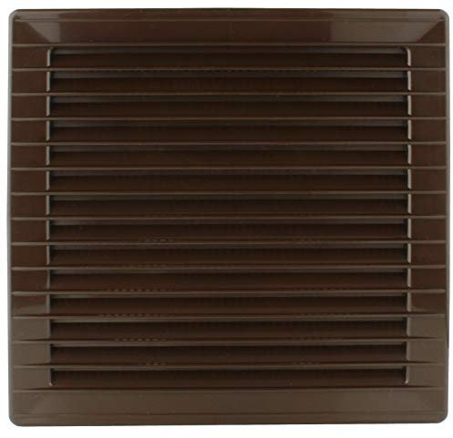 Lüftungsgitter mit Insektenschutz Ø 100 mm Abschlussgitter Insektenschutzgitter Gitter Eckig braun ABS MKK®