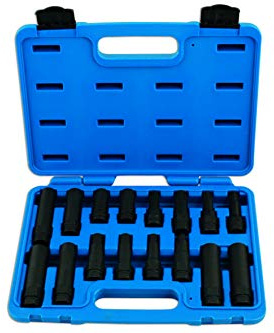 LASER TOOLS 5982 Schlagschrauber-Nüsse schwarz (12x)