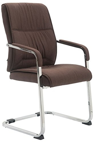 CLP XXL-Freischwinger Anubis Mit Gepolsterter Sitzfläche I Konferenzstuhl Mit Metallgestell Und Stoffbezug Farbe braun