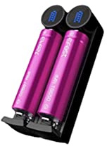 Efest Slim K2 — Cargador de baterías de iones de litio de 2 A para 18650 10440 14500 16340 14650 16650 17650 17670 18490 18350 18500 18700 20700 21700 25500 26650 - baterías no incluidas