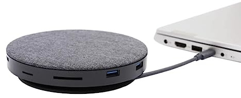 Silver HT - Adaptador Type-C HUB 11 en 1 (Conexiones SD, MicroSD, Audio Jack 3,5mm, USB C, USB 3.0, Ethernet RJ-45, VGA, HDMI 4K) + Cargador QI con Ventilador Compatible con Windows, Mac y Android.