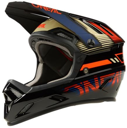 O'NEAL | Mountainbike-Helm | MTB Downhill | Nach Robustes ABS, Ventilationsöffnungen für Luftstrom & Kühlung, ABS Außenschale | Backflip Helmet Eclipse | Erwachsene | Orange Blau | Größe M