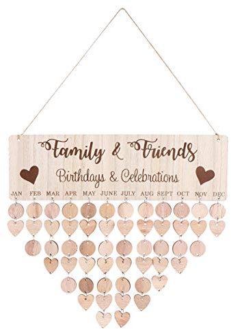 BESPORTBLE Geburtstagserinnerung Wandbehang Wandkalender Aus Holz Für Mama Kalenderblöcke Aus Holz Geburtstagskalender Zum Aufhängen Tag-board Einer Hölzern Drahtschleife