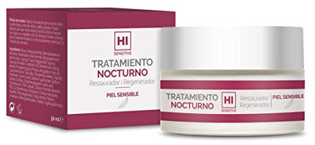 HI Sensitive | Tratamiento Nocturno | Crema Regeneradora Facial para Pieles Sensibles, Irritadas y Agredidas | Crema de Noche para Pieles Secas | Para Cara, Cuello y Escote