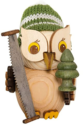 Kuhnert - Dekoration/Holzfigur - Mini Eule Waldarbeiter - ca. 7cm - Made in Germany