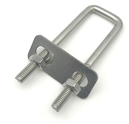 TEN-HIGH 50 Stücke Quadratischer U-Bolzen,304 Edelstahl,M8 Befestigung U-Bolzen mit Muttern,Rahmenplatte,runden Unterlegscheiben,60mm Innen,160lang