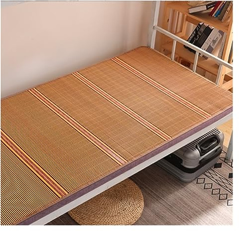 Stuoia per Dormire Estiva Tappetino In Bambù Per Dormire In Estate Cuscino Per Dormire Tradizionale Rinfrescante Materasso Pieghevole Sudore Liscio Stuoia di Bambù ( Color : A , Size : 0.8*1.9m/2.6*6.