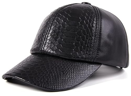 VKEID Herr läderhatt herr höst och vinter ledig hatt baseballkeps i ungdomen utomhus varm anka tungmössa herrhattar, Svart, one size