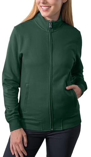 HRM Women's Premium Full-Zip Sweat Jacket I Fair Trade Women's Sweat Jacket, 360 g/m², Made from 70% Cotton & 30% Recycled Polyester, Bottle-green, XL