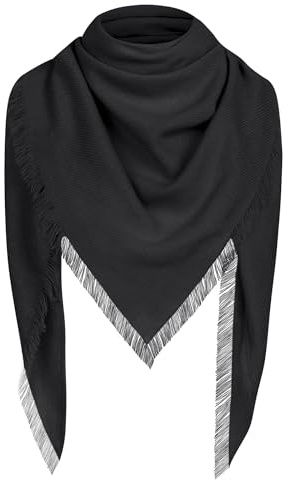 MELLIEX Dreieckstuch Damen, Dünn Strickschal Warm Weich Dreieck Halstuch Schultertuch Frauen für Herbst und Winter, Schwarz