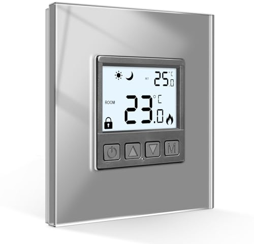 CNBINGO Thermostat Fußbodenheizung für Wasser Boiler Raumthermostat Grau | Digital Programmierbar Smart Thermostat,WLAN Raumthermostat Kompatibel mit Alexa,Google Home,Smart Life,Tuya