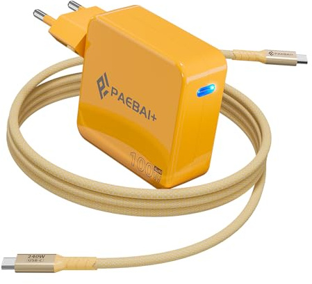 PAEBAI+ 100W USB C Laddare PD 3.0 GaN Laptop Charger för MacBook Pro, MacBook Air, Google Pixelbook, ThinkPad, Dell XPS, iPad Pro, Galaxy S25/S24, iPhone 17/Pro och fler typ C enheter