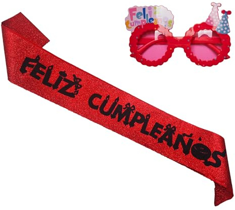 Carnavalife Banda Cumpleaños Mujer Hombre, Banda Feliz Cumpleaños con Purpurina Brillante para Adulto y Niños, Gafas Cumpleaños, Accesorios Cumpleaños Cinta Cumpleañera