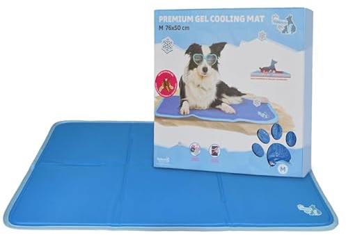 CoolPets Premium Kühlmatte Hund M - 75 x 50 cm - Kühlung für Hunde - Hundematte zum Kühlen - rutschfeste Matte - Mit Citronella und Eukalyptus