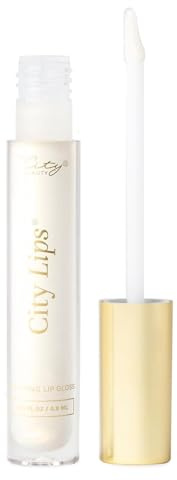 City Beauty City Lips Plumping Lip Gloss Silver Skyline - High-Shine Gloss for Fuller, Younger-Looking Lips | Hydrating & Smoothing Lip Treatment Hyaluronic Acid