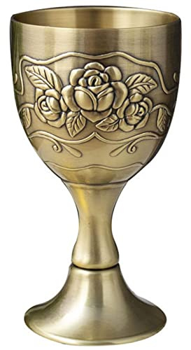 QWFVHJ Kommunionkelch, Vintage-Kelchkelch, Kelchkelch, goldener Kommunionbecher, Messing-Weinglas, 90 ml, Opfergabe for die Kirche, heiliger Gralsbecher, der ihn verwendet