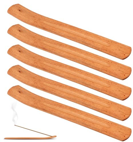 Räucherstäbchen Halter, 5pcs Räucherstäbchenhalter aus Holz Incense Stick Holder 23.5cm Lang Räucherkerzen Halterung Set Spirituelle Deko Zen Deko für Teehaus Meditationsraum Yoga