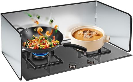 mumisuto Spritzschutz Herd Faltbar, Spritzschutz Küchenrückwand, Hält Herd & Küchenrückwand Sauber Herd Spritzschutz Wand für die Küche und Herdschutz für Kochen Braten Herd (L)