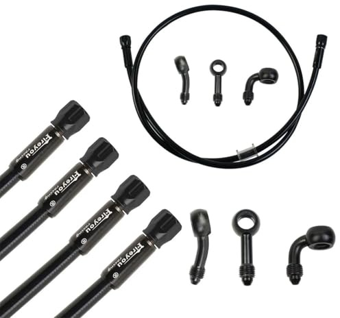 Fireyouracing Motorrad-Bremsschlauch ， hydraulikschlauch ，Bremsleitung: Flexible 400–2400 mm Länge ， Geflochtener AN3 Hydraulik-Schlauch，für ATV, Dirt Pit und Rennmotorräder (1000mm)
