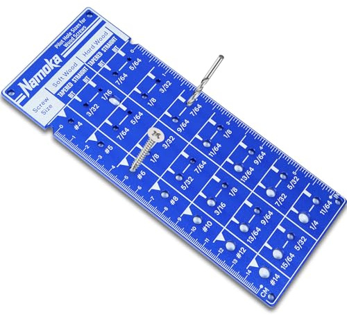 NAMOKA Screw Size Chart & Drill Bit Gauge, Laser-Etched 6061 Aluminum