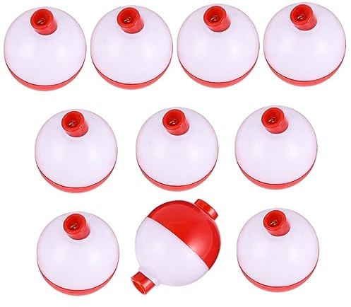 Toddmomy 10stücke Schwimmkugel Aus Kunststoff Für Angeln Float Ball Meeresangelschwimmer Kompakte Langlebig Und Praktisch Für Angelfreunde Rot Weiß