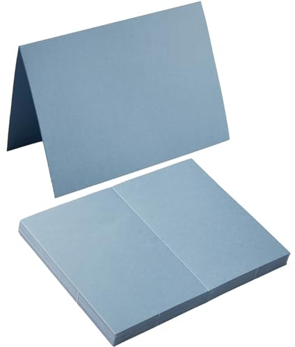 50 Pack Blank Cards Folded Cardstock Thank You Blank Greeting Cards for Invitations, Wedding, Greeting Cards, All Occasion DIY (Dusty Blue, 4x6)