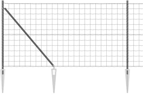 vidaXL Stängsel med stolpe Grå 1 x 10 m Stål, Trädgårds- och terrassstaket, moderna utomhuspaneler, hållbart skydd, stiligt avskildhet, praktisk set