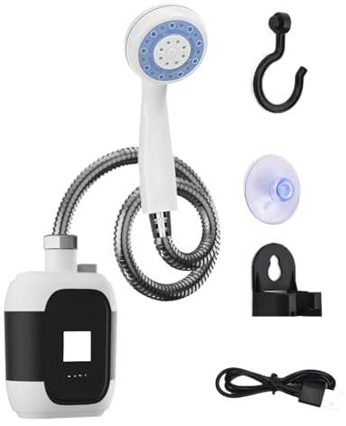 Vhjlfig Ducha De Camping Portátil, Ducha De Senderismo Recargable Con Iluminación LED, Carga USB Para Ayuda En Actividades Al Aire Libre Viaje Lavado De Coche Baño Para Animales Jardín