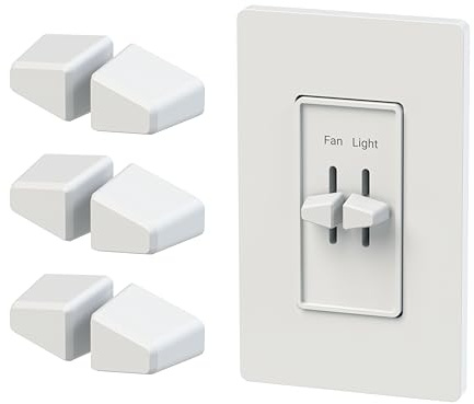 6 Pack Split Dimmer Knobs Compatible with Lutron Skylark Fan & Light Controls