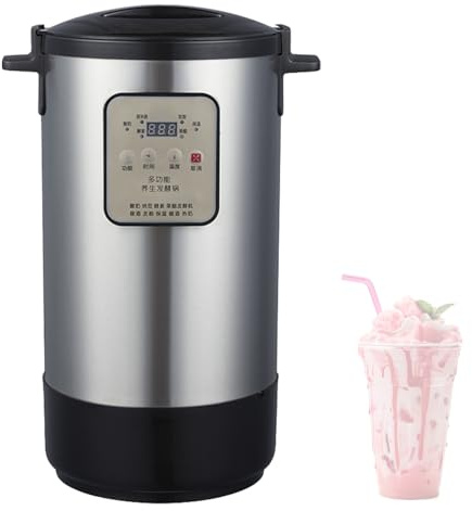 Yogurtera Griega, MáQuina De FermentacióN, AutomáTica, con Temporizador Y Pantalla Led, Olla De Acero Inoxidable para Uso Comercial En Bares 18L