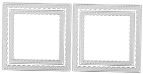 Mipcase 2 Pezzi Fustelle DIY per Goffratura Quadrate in Plastica Stencil per Album Fotografici e Artigianato Fatto Mano Compatibili con Macchine Embossing