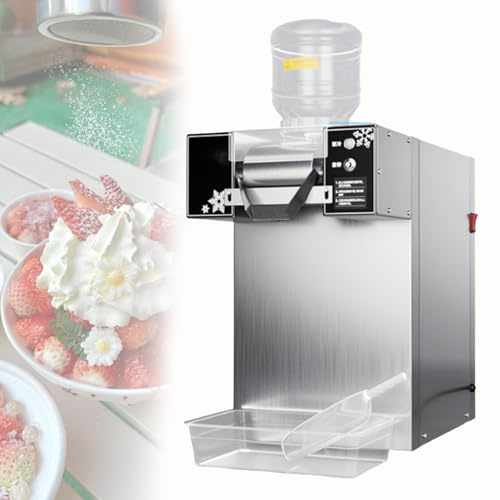 Máquina de hielo en copos, máquina comercial de hielo en copos, 60/120/180 kg/día de bingsu, velocidad ajustable, para bares, restaurantes, tiendas de té con leche, hogares, etc. 180KG