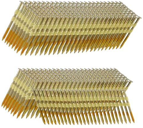 SITLDY 21 Degree Framing Nails 500 Count, 2.0-Inch x .113 Ring Shank, Full Round Head EG Galvanized, for Pneumatic Electric 20 to 22 Degree Framing Nailer
