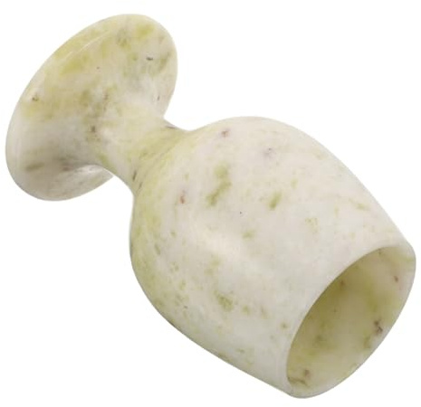 KICHOUSE Cáliz de Jade Azul Vintage 52X85 MM Copa Medieval de Piedra para Vino y Ceremonias Cáliz Sagrado Portátil Copa Decorativa Retro para Comunión y Eventos Obsequios