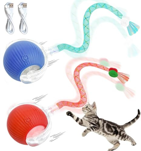 Pelota Interactiva para Gatos Smart Rolling Ball 360° Rotating Recargable, Activo, Gato, Perro, Mascota con Luz LED Materiales duraderos y seguros Evitar obstáculos Tres Modos de Trabajo Pelota