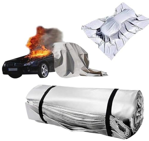 Couvertures anti-feu en silicone, dépliage rapide, pour véhicules électriques et essence, couverture d'extinction d'incendie réutilisable jusqu'à 1100 °C, couverture de survie 6*8m/19.7*26.2ft