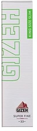 GIZEH King Size Slim Super Fine, 12 g/m² – 50 Heftchen á 33 Blatt | Ultradünne Papers zum Selbstdrehen mit natürlicher Gummierung & Slow Burning - Packung mit Magnetverschluss