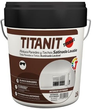 Titan Wandfarbe Titanit Satin weiß 15 lt