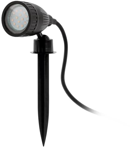 EGLO Erdspießstrahler Nema 1, 1 flammige Außenleuchte | Bodenspießlampe aus Kunststoff, Farbe: Schwarz, Fassung: GU10, IP44