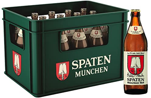 SPATEN Münchner Hell Flaschenbier, MEHRWEG im Kasten, Helles Bier aus München (20 x 0.5 l)