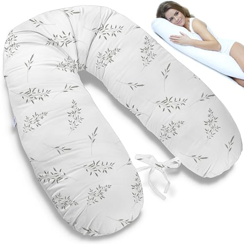 ekm trade 170cm XXL Stillkissen Schwangerschaftskissen Lagerungskissen Seitenschläferkissen große Farbwahl Handmade Baumwolle 100% aus Zertifizierte Materialien (14 – Gras)