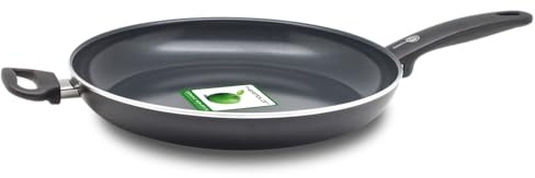 GreenPan Cambridge Bratpfanne 32 cm, Gesunde Keramische Antihaftbeschichtung, PFAS-frei, Induktionsgeeignet, Spülmaschinengeeignet, Schwarz