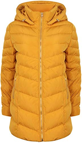 Safflower Longline Quilted Puffer Coat In Old Gold – Tokyo Laundry-8