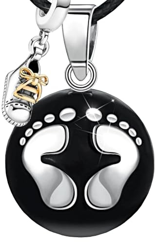 Bola de grossesse avec Cordon et Grelot Collier pour Femme Enceinte clochette Pendentif harmony ball “Appeleur d’anges ” Bijou musicale Carillon Boule pour Maternité Cadeau
