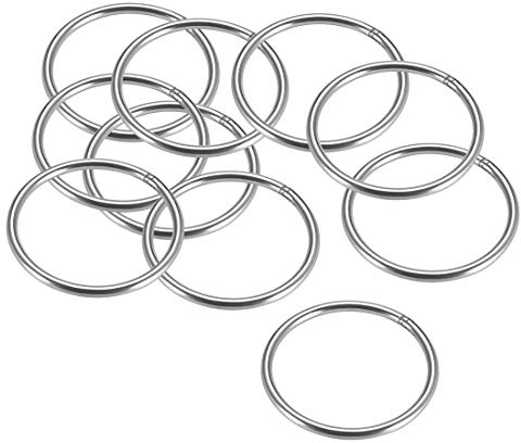 Ring aus Edelstahl, 60 mm, Innendurchmesser 4 mm, Dicke, geschweißt, runde Ringe, 10 Stück
