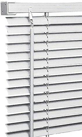 My Home Store PVC window Venetian Blind Blinds Easy Fit Trimmable Fittings Window Treatment Shutter Twist Open Close (White-PVC, 165cm wide (64.96) x 213cm Drop)