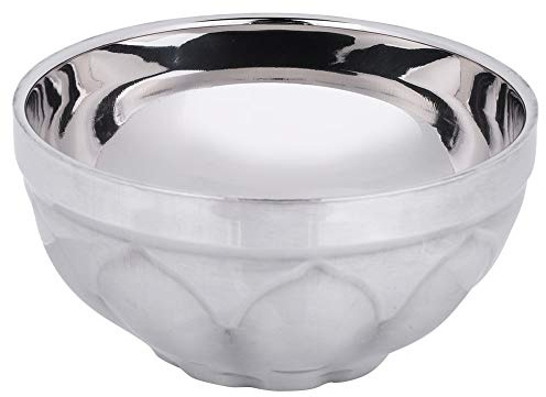 Tiiyee Stainless Steel Bowl Double Walled, Metal Snack Mixing Bowls Draining Fruits Vegetables Hot Holder Multipurpose Serving Dishes for Soup Cereal Ice Cream Rice Noodles Salad Kids Snacks