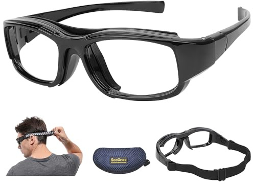 SooGree Sport Goggles Glasses Squash & Racquetball Goggles Basketball Glasses Adjustable Strap Resistant Impact